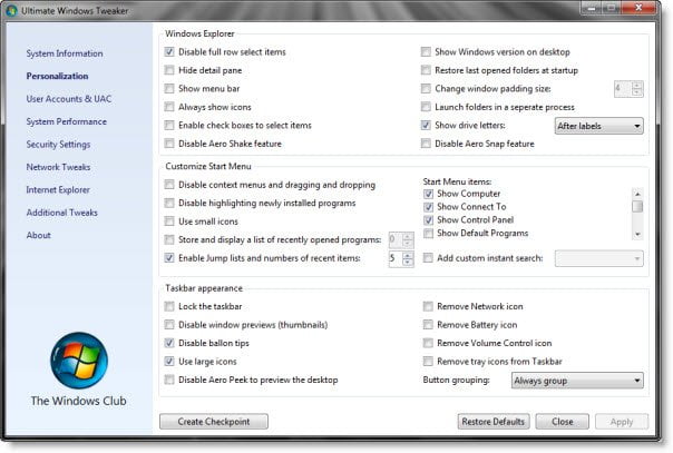 ultimate windows tweaker v2 Ultimate Windows Tweaker, a Tweak UI for Windows 7 & Vista