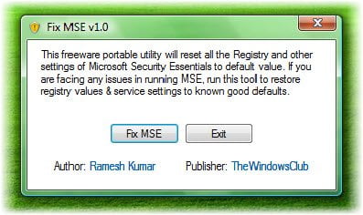 fix mse Repair Microsoft Security Essentials with Fix MSE Utility.