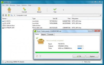 PeaZip 400x252 PeaZip   Freeware Portable Archive Manager