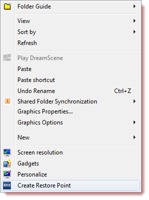 restore-point-context-menu restore point context menu Create a System Restore Point in 1 click with Quick Restore Point Maker