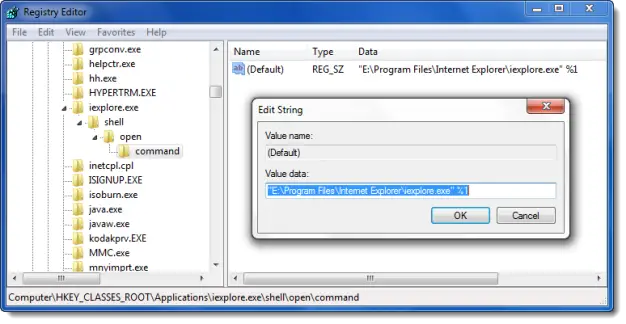 regedit file types 1 Fix: Cannot associate a file extension to an application in Windows 7