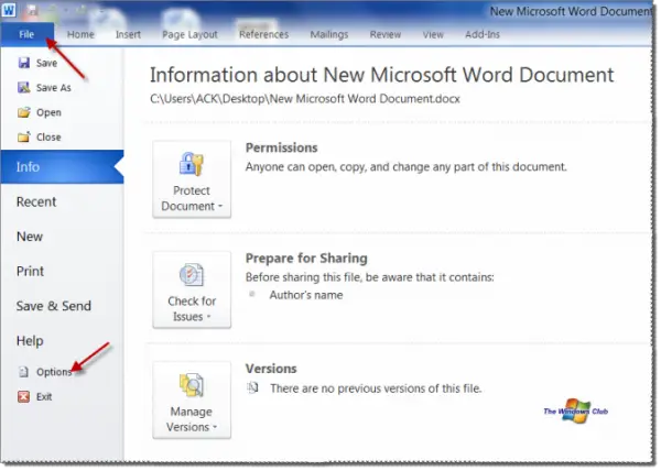 word 2010 options 600x428 Fix: Microsoft Word has stopped working