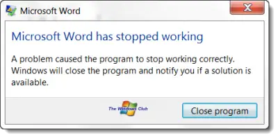 word stopped working 400x199 Fix: Microsoft Word has stopped working
