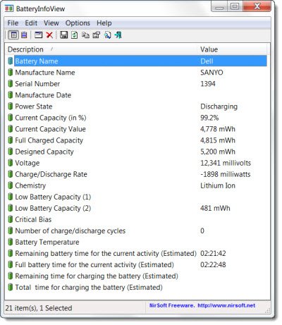 battery info software Find out Computer Battery Information with BatteryInfoView