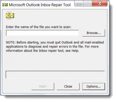 bandeja de entrada de reparación de herramientas 400x354 Reparación corruptos archivos PST de Outlook con la herramienta de reparación o Fix It