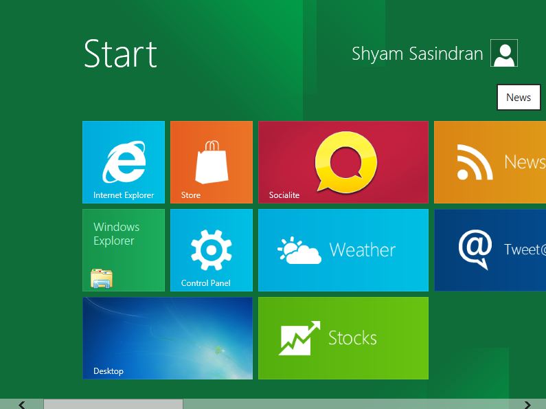 Install Windows 8 : Screen shot Tutorial : desktop screen shot
