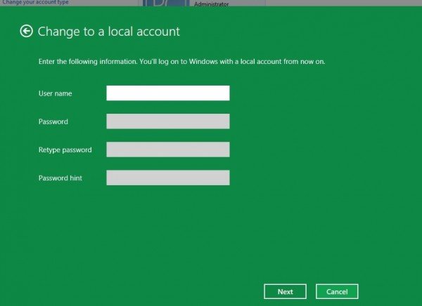 logon3 600x436 How to switch back to Local Account log on, from Live ID log on, in Windows 8