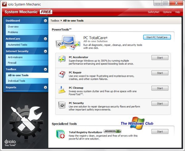 system mechanic free version iolo System Mechanic Free version released