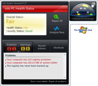 system mechanic gadget iolo System Mechanic Free version released