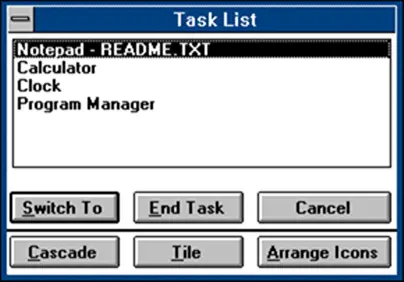 jendela 3 daftar tugas manajer Evolusi Task Manager Dari Windows 3 untuk Windows 8