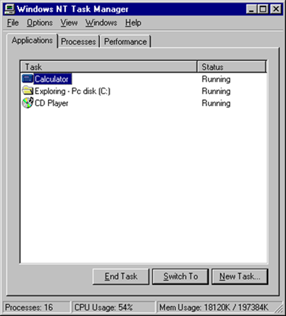 jendela nt tugas manajer Evolusi Task Manager Dari Windows 3 untuk Windows 8