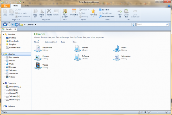 Better Explorer 600x401 Better Explorer 600x401 Better Explorer: An Explorer replacement with Windows 8 style ribbon toolbar