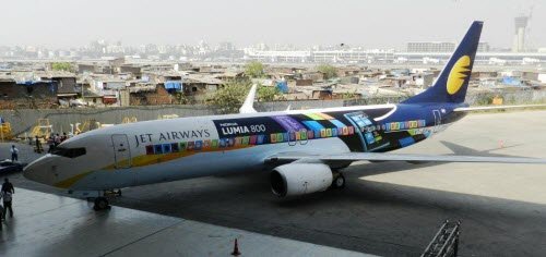 jet-lumia jet lumia Nokia Lumia branded Jet Airways planes fly the Indian skies