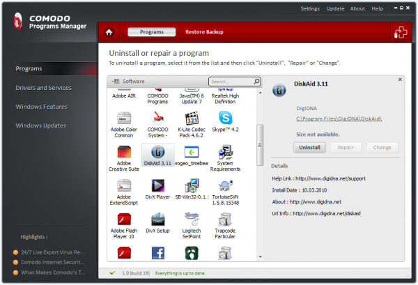 Comodo Uninstaller 600x409 Comodo Uninstaller 600x409 Free Uninstallers for Windows 7 | 8