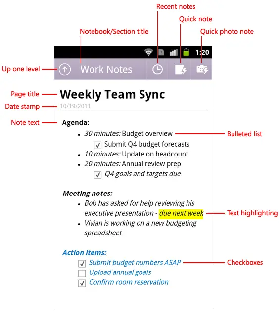 OneNote android_interface