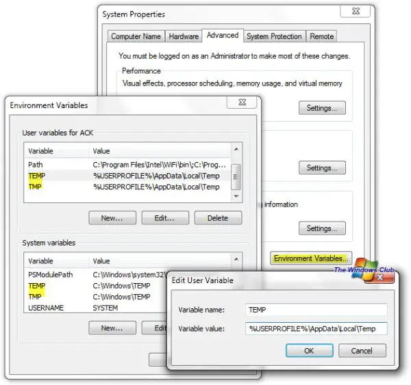 temporary files location Windows Temporary Files   FAQ