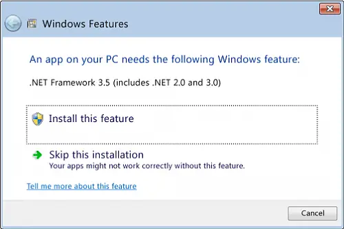 NET butuh Enable. NET Framework 3.5 Pada Windows 8 Preview Konsumen