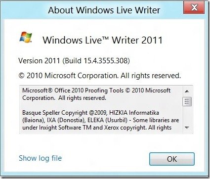 WLWriterupdtedz Windows Live Essentials 2011 updated to Build 15.4.3555.308