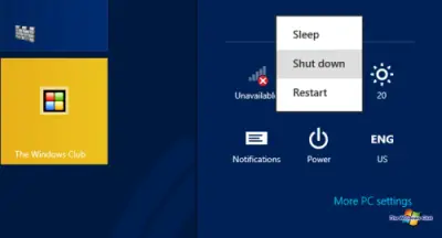menutup W8 400x216 10 cara berbeda untuk Shutdown atau Restart Windows 8