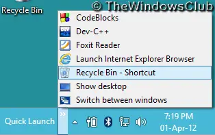 Tambahkan taskbar Pada Windows 8 4 Tambahkan Recycle Bin Untuk Taskbar Pada Windows 8