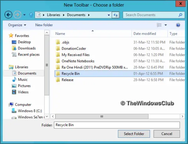 Tambahkan taskbar Pada Windows 8 6 Tambahkan Recycle Bin Untuk Taskbar Pada Windows 8