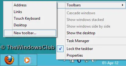 Tambahkan taskbar Pada Windows 8 Tambahkan Recycle Bin Untuk Taskbar Pada Windows 8