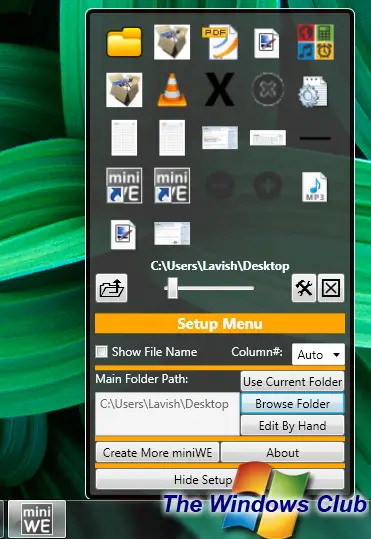MINI KAMI MiniWE: Sebuah kombinasi dari Quick Launch dan Windows Explorer