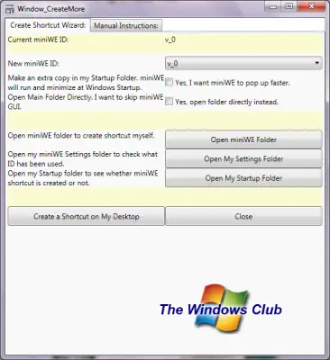 MINIWE pengaturan 366x400 MiniWE: Sebuah kombinasi dari Quick Launch dan Windows Explorer