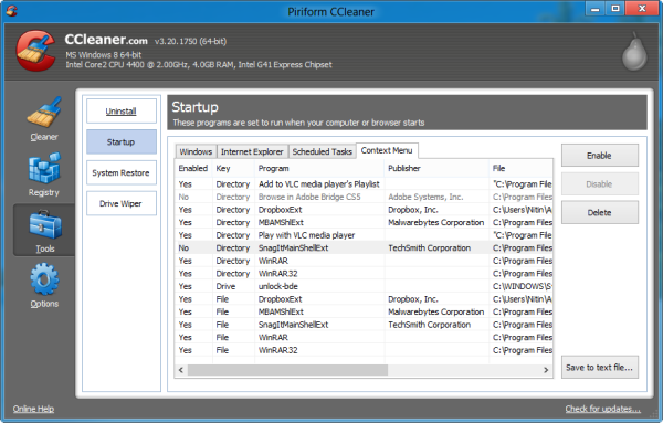 08 Jul 12 11 38 09 PM 600x383 08 Jul 12 11 38 09 PM 600x383 CCleaner 3.20 Brings Windows Explorer Context Menu Management and Windows 8 Support
