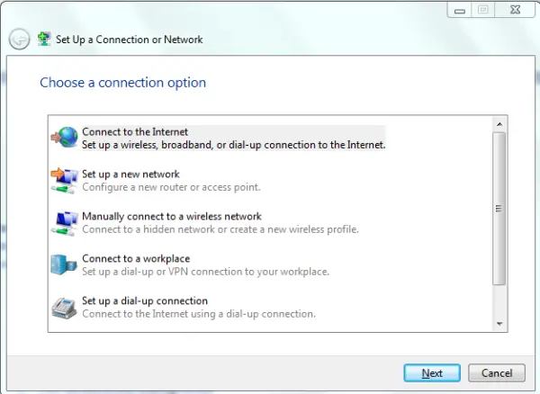 Fig 2 Creating Internet Connection1 600x438 How To set up Wireless Network Connection In Windows 7