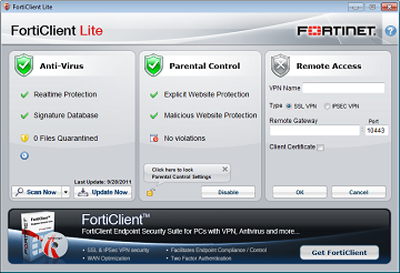 FortiClient Lite Best Free Internet Security Suites for Windows