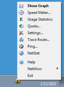 NetWorks right click menu NetWorks right click menu Free Bandwidth Monitoring Tools for Windows