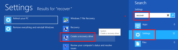 Create a Recovery Drive option 600x170 How to Create a System Recovery Drive in Windows 8