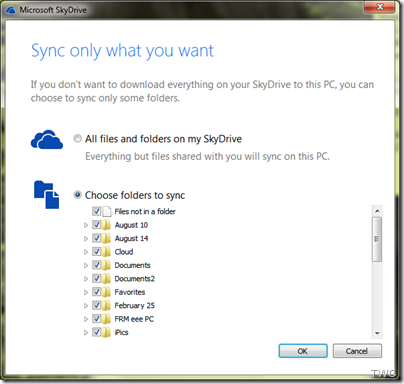 SkyDriveSync2 How to use Selective Sync option in SkyDrive