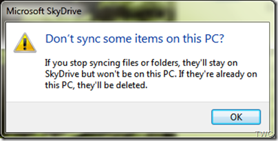 SkyDriveSync3 How to use Selective Sync option in SkyDrive