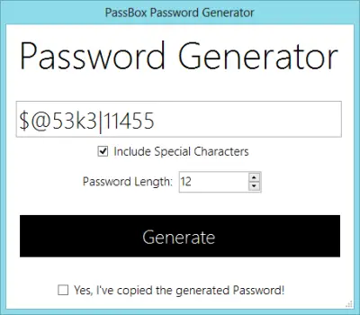 Generator 400x350 PassBox : Free Password Manager & Generator for Windows 8 | 7