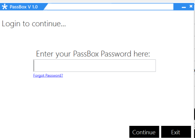 Login 400x284 PassBox : Free Password Manager & Generator for Windows 8 | 7