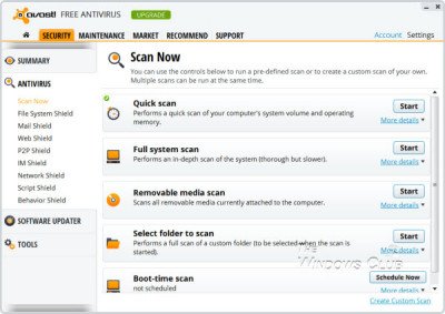 avast scanner 400x283 Avast Free AntiVirus 8 for Windows adds many new features