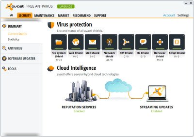 avast security 400x283 Avast Free AntiVirus 8 for Windows adds many new features