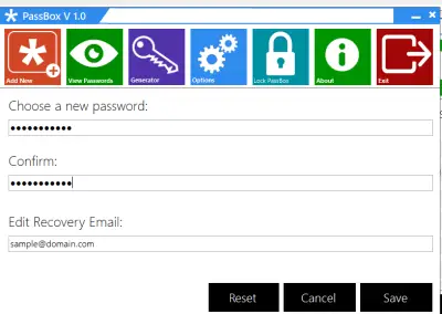 options 400x284 PassBox : Free Password Manager & Generator for Windows 8 | 7