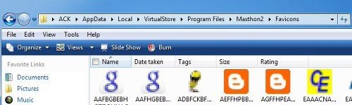 Compatibility Files toolbar button Windows 7