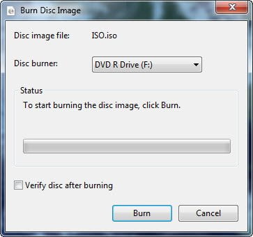 Burn ISO in Windows 7
