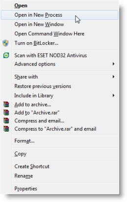 Open Folder in New Process