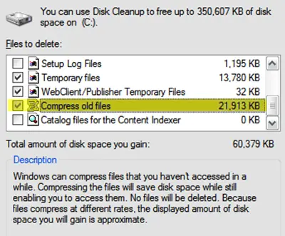Remove Compress Old Files option
