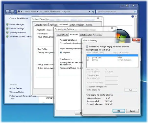 page file windows 7