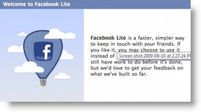 facebook lite