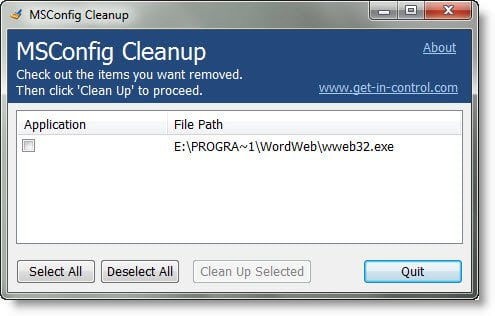 msconfig cleanup utility Remove disabled startup items in MSconfig