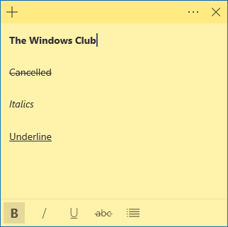 sticky notes windows 10