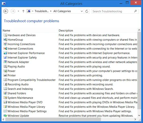 Windows Troubleshooters not working