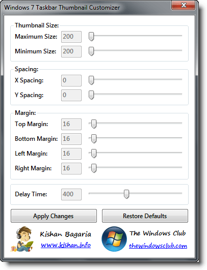 Windows 7 Taskbar Thumbnail Customizer Home Page - 92